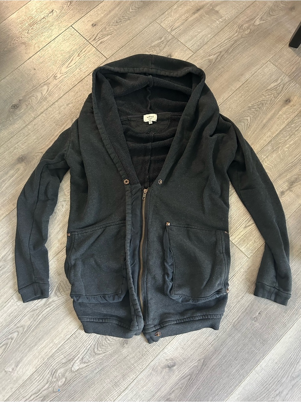 Wilfred black wrap sweater jacket